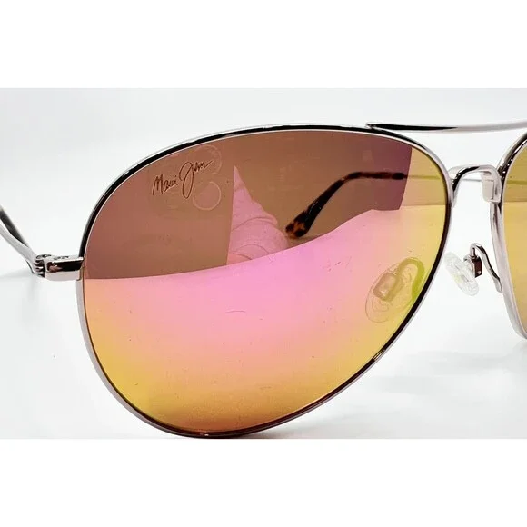 Maui Jim Mavericks Sunglasses Silver MJ264-16R 61-14-137 Mens Tortoise 7868